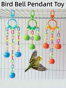 1 szt. akrylowa zabawka dzwonek dla papugi, zawieszka do klatki dla ptaków, zabawka dzwonek do gryzienia ptaków, uspokajająca zabawka dzwonek, dekoracyjna zawieszka do klatki dla ptaków, artykuły dla ptaków