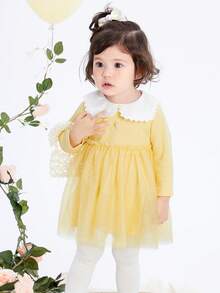 Balabala 2025 Autumn New Young Girl Sheer A-Line Dress - Custard - View 6