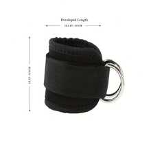 1 Adjustable Breathable Ankle Strap For Resistance Bands - Durable Black Polyester Fitness Ankle Loop - Perfect For Taekwondo, Leg Strength Training, Hip Exercises, And Leg Exercises - màu đen - Xem 6