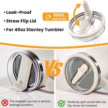 1/2PCS Lid Compatible With Stanley Cup Accessories 40 Oz Tumbler Flip Straw Lid Replacement Fit For , Leak Proof For Lid Replacement Spill Proof Reusable Tumbler Cover Compatible With 40oz Cup Accessories - Nhiều màu - Xem 7