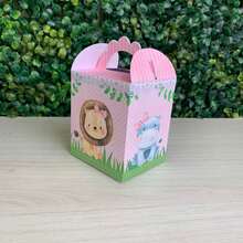 Kit Festa Safari Rosa - 20 Caixinhas Lembrancinha de festa Safari Rosa