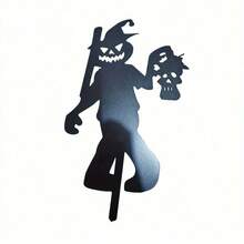 1pc Halloween Ghost Zombie Metal Garden Yard Stake Decor, Outdoor Spooky Halloween Decoration,Christmas - Black - View 10