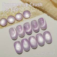 XEIJAYI 1PC 10ml Cat Eye Nail 2025 Holographic Nail Art Reflective Cat's Eye Magnetic Nail Gel Soaking UV LED Gel Salon Female Nail Art Tools Fashion Nail Gel - 紫色 - 查看 4