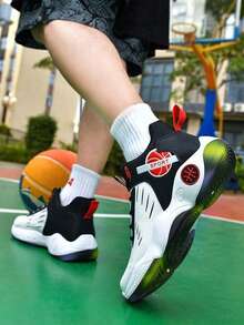 Men Basketball Shoes - Black and Red - View 6