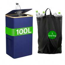 مجمع زجاجات داخلي قابل للطي من نايلون أكسفورد 600D، صندوق تدوير وكبح الرائحة، سعة 100 لتر، مقاوم للتمزق وقابل للغسل، يمكن تجميع ما يقارب 35 زجاجة، مناسب للاستخدام المنزلي، مجمع زجاجات بتصميم فم اليوم الوطني