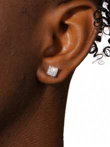 CVNANA 2pcs Minimalist Geometric Stud Earrings, Gift For Men Holiday Party - 6339 - View 12