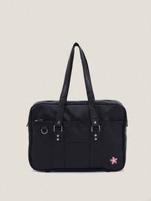 Japanese JK Style PU Backpack, Large Capacity Shoulder Crossbody Bag, Commuter Bag - Black - View 5