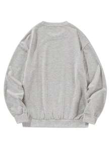 Christmas Outfit Womenchristmas Outfit WomenMen's Solid Color Pullover Sweatshirt, Casual Everyday Wear, For FallLoose And Comfortablewomen Winter Clotheswinter Clothes For Women - 淺灰色 - 查看 3