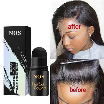 1/2 件黑色/深棕色发际线遮瑕膏发际线阴影粉防水发根遮瑕膏伪装灰发际线阴影修容粉假发蕾丝修正粉