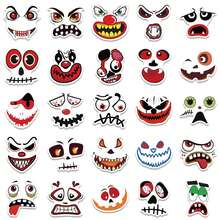 Pacote com 50 folhas de adesivos de Halloween fofos e um pouco assustadores, com estampa de desenho animado, adequados para capacetes, paredes de carro, garrafas de água, tablets, adesivos de decoração de bagagem