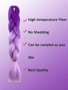 1/3/5件/包渐变色巨型辫子合成接发，24英寸，时尚百搭，适合日常、派对、角色扮演、万圣节等场合 - 彩色 - 查看 3