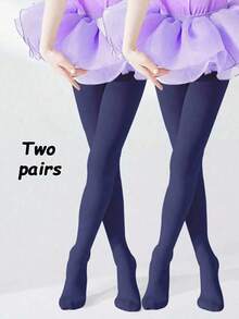 2-12 Years Girls Ballet Dance Tights, Solid Color Fashion Pantyhose Dance Leggings - Multicolor - View 6