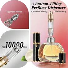 Perfume Travel Refillable BottleGenuine Leather BottomFilling Fragrances Perfume Atomizer Mini Cologne Dispenser Portable Sprayer Pocket Size For Cruise Car Trip Purse Gift 5ml Black - 黑色 - 查看 4