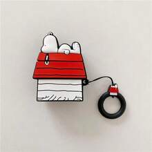 SNOOPY 1 件装可爱卡通史努比小屋 Pro 保护套，适用于苹果 1/2 代无线蓝牙耳机和 3 代耳机。