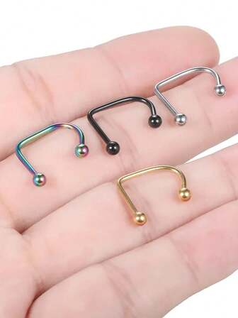 1-3 st Medusa-läppringar, unisex, rostfritt stål, allergivänlig, 18K guldpläterade U-formade kulörhängen med brosk, lämpliga för tonårsflickor, smyckeset i punkstil med piercing