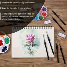 Marie's 00000 Fine Tip Paint Brush Set For Acrylic, Miniature Detail, 3/6/8pcs Nylon Hair Thin Extra Fine Paintbrushes With Triangular Handles, Professional Art Supplies For Watercolor, Craft, Models, Mini Figure, Egg, Rock Art Painting, Line Drawing, Great For Artists & Hobbyists - 00000# - View 5