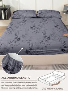 1 bộ ga trải giường họa tiết cành cây và lá, mềm mại và thoáng khí, phù hợp với mọi kích cỡ giường. - Nhiều màu - Xem 5