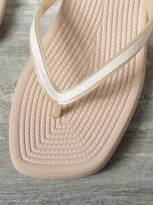 Women's Thick Sole Anti-Slip Flip Flops, Suitable For Outdoor And Water Activities - Beige - View 7
