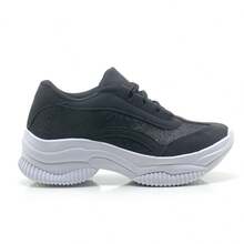 Women's Casual Sneakers Blogger Platform Shoes White Black Beige Comfortable Sneaker High Sole Chunky Lightweight New Arrival Top Original Fashion, White Sneakers - 黑色 - 查看 1