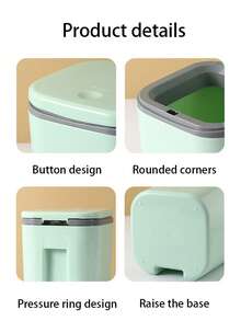 Enclosed Odor-Proof Cat Litter Trash Can, PVC Material Litter Scoop Bin, Pet Cleaning Supplies