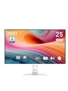 MSI PRO MP251W E2 24.5-Inch IPS 1920 X 1080 (FHD) Gaming Office Monitor, 120Hz, Adaptive Sync, HDR Ready, HDMI, VGA Port, Display Port,VESA Mountable, Tilt, Speaker, 4-Side Slim Bezel ,1ms, White - 美規A型插(110-127V) - 查看 1