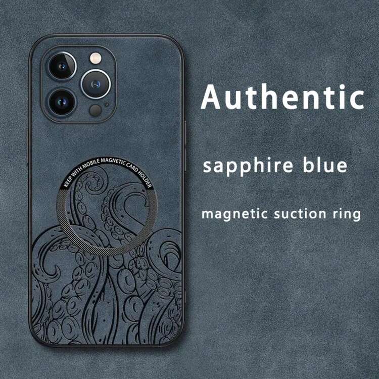 Diseño de pulpo. Funda magnética para teléfono con textura de piel sintética de oveja. Compatible con los modelos 12 al 16 Plus, Pro y Pro. Una opción elegante y de alta calidad, ideal para regalar. - Colores mixtos 4 - Añade 3