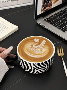1 件手工陶瓷豹纹咖啡杯，创意设计适合咖啡、下午茶、汤、休闲时光、抹茶和冷饮 - 彩色 - 查看 9