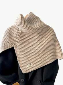 1 buah Syal Rajut Model Pullover dengan Belahan, Warna Polos: Syal luar yang hangat, serta tahan dingin dan cocok untuk aktivitas luar ruangan. Cocok untuk perjalanan sehari-hari dan penggunaan di rumah sebagai aksesori. - beraneka warna - View 3