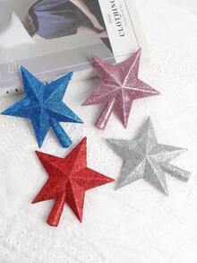 1 件圣诞树顶星形装饰闪光五角星圣诞派对节日家居装饰，圣诞节 - 1Pcs - 查看 8