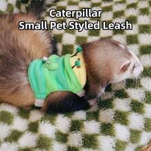 1 Stück Raupenfömiger Plüsch Warm Weste Geschirr Leine, geeignet für kleine Haustiere wie Frettchen, für den Outdoor-Gebrauch