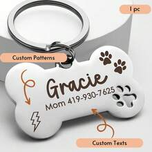 Placa de identificação personalizada para animais de estimação, placa de identificação personalizada para cães, placa de identificação gravada personalizada para cães, placa de identificação personalizada para gatos, placa de identificação personalizada para animais de estimação, placa de identificação personalizada para cães com nome e texto, presente para o Dia das Mães, presente para o Dia dos Pais, presente de aniversário, presente para animais de estimação, presente de aniversário para cães, presente para amantes de cães, presente para mãe/pai, presente para ela/namorada - Multicolorido - Ver 2