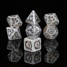 优质多面骰子套装（7 件）龙骰子适用于 D&D 角色扮演游戏 MTG 桌面游戏，是万圣节、圣诞节和幻想角色扮演冒险的完美游戏礼物！ - 彩色 - 查看 23