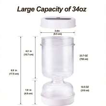 RTONTR 1 Pezzo barattolo per sottaceti con filtro, dispenser per l'umido e il secco, brocca per olive, kimchi, con coperchi ermetici e a tenuta stagna, per peperoncini, cetrioli, sicuro per lavastoviglie e frigorifero, contenitore da cucina per alimenti, cetrioli, olive - Multicolore - Visualizzare 13