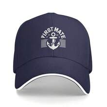 The Captain And The First Mate'S Couple Hats Are Outdoor Sports Baseball Caps With Sailor Prints. - Navy Blue - View 1