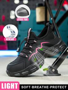 Women's Lightweight Safety Shoes, Steel Toe Shoes, Outdoor Sports Shoes, Women's Hiking Shoes, Anti-Smash, Anti-Puncture, Outdoor Work Safety Boots, Industrial Construction Warehouse Anti-Collision Work Labor Protection Shoes
