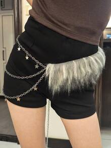 1 chiếc thắt lưng da PU màu xám nhuộm loang lỗ hình sao quyến rũ phong cách Bohemian, đa năng cho váy, quần, phong cách Harajuku Y2K Baddie Retro, phù hợp cho mọi mùa - Xám - Xem 14