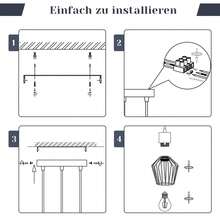 Lámpara colgante de 3 llamas redonda - Lámpara colgante negra LED E27 con pantalla de metal con forma de jaula, luz de mesa vintage para comedor, pasillo, cafetería, dormitorio, sala de estar
