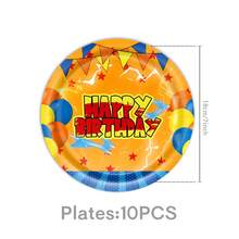10Pcs Themed Disposable Tableware Set - 9/7" Paper Plates, 9oz Cups & Printed Napkins For Birthday Parties, BBQs, Picnics & Gatherings - Multicolor - View 10