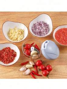 1pc Manual Multi-Function Vegetable Chopper - Mini Grinder For Garlic, Onion, Herbs And Spices, Kitchen Prep Tool - Multicolor - View 4
