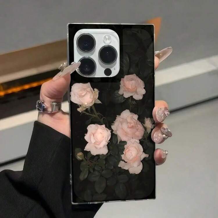 Funda rosa con diseño de cuadrícula West Highland New Cube con orificio grande y ángulo recto. Compatible con teléfonos móviles 16/15/14/13/12 Pro, 14, 15, 16 Plus y 12 Pro. Acabado brillante, anticaídas y protectora. Ideal para cumpleaños y fiestas. - transparente - Añade 1