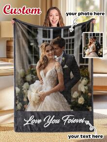 1 peça personalizada | Manta de flanela personalizada, manta decorativa personalizada com foto, manta leve e divertida personalizada, adequada para sofá, cama, viagens, camping, sala de estar, escritório, sofá, cadeira e cama - Manta de tecido de flanela macio e quente com impressão digital, manta de tamanho grande | Manta de tamanho pequeno, respirável, leve, lavável, divertida, fofa, romântica, macia, confortável, elegante, simples, personalizada, única, presentes ideais para ele, presentes ideais para ela, namorado, namorada, pai, mãe, família, amigos, para aniversários, Dia das Mães, aniversários, Dia dos Namorados, formatura, Dia dos Pais, casamentos, inauguração de casa, sofá, cama, carro, sala de chá, quarto, banheiro, sala de estar, sala de jantar - Multicolorido - Ver 28