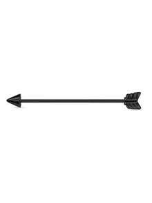 Black Industrial Barbell Earrings, Stainless Steel Cubic Zirconia Industrial Bar Piercing, Punk Long Flexible Cartilage Helix Piercing Earrings For Woman Man, Spiral Piercing Jewelry Party Daily Wear Night Out Social Gift