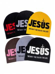 Gorro de punto con gráfico Y2K, gorros casuales de estilo gótico tejidos y cálidos, unisex, para exteriores en invierno, atuendos de otoño para todas las estaciones - A - Ver 8