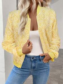 KeKe Bloomly Women's Casual Fashionable Zip-Up Jacket, Suitable For All Seasons