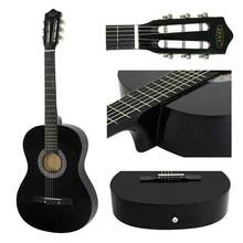 38" New Beginners Acoustic Guitar With Case, Strap, Tuner And Pick - Black - View 6