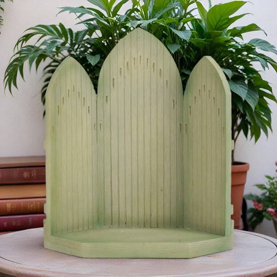 MINGZHANG 1 Christmas Story Temple, Hand-Painted Birth Background, High-Quality Resin Material, Suitable For Background Decoration Of Christmas Ornaments, Miniature Ornaments Of Jesus' Birthplace, Home Desktop Garden Decoration Sculpture, Special Gift For Christmas Party - 橄欖綠 - 查看 1