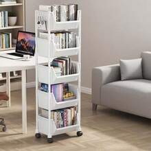 Practical Shelf, White And Colorful Layered Storage Basket, Portable Storage Basket And Toy Storage Basket, Suitable For Multifunctional Shelves In Bathroom, Bedroom, Kitchen And Other Scenes - 5 lớp - trắng - Xem 3