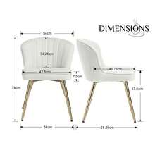 Chairus PU Leather Kitchen Chair Set Of 2 Side Dining Chairs Armless Tub Chair With Metal Legs - 白色 - 查看 2