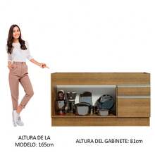 Gabinete Bajo Cocina Madesa Glamy 150cm Sin Encimera Marrón 10 - Marrón - Ver 7