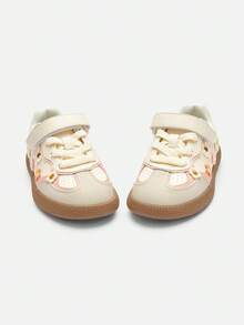 Balabala 2025年秋季新款女童低帮德国运动鞋，撞色设计 - 米白 - 查看 4